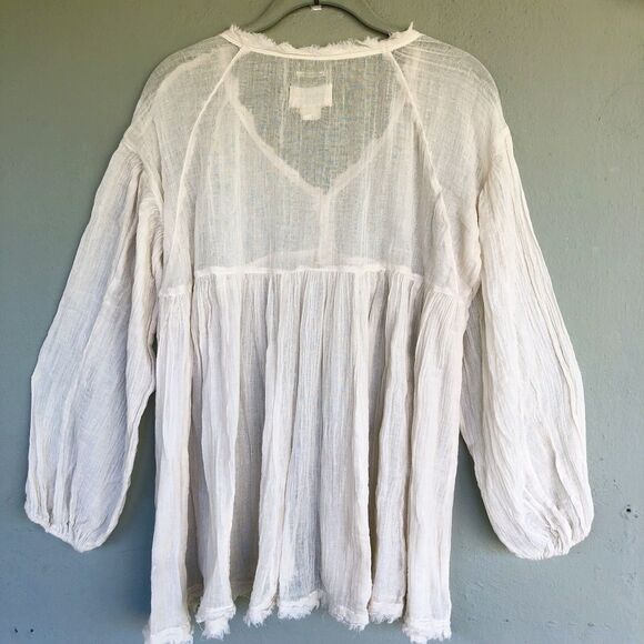 Denim & Supply Ralph Lauren Top Women XS Gauze Babydoll Boho Peasant Americana - Picture 7 of 14